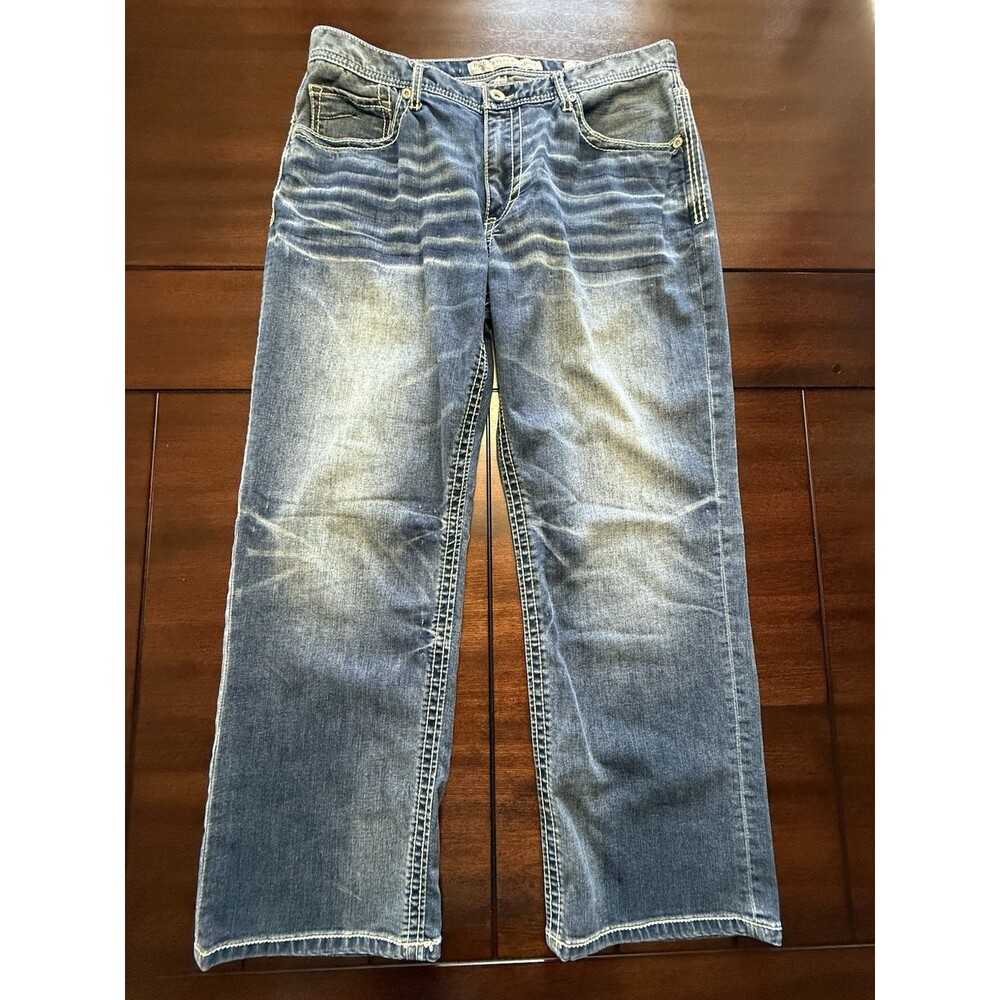 🔥NEW BKE BUCKLE Tyler Straight 36S 36x29 Buckle Dark Wash Thick Stitch NWOT